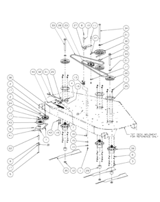 Fabricated Deck Spindle Assembly 72-Inch Diagram and Parts List for M72-CT 53AL8CT8050-28-HP-3Cylinder-OHV Cub Cadet Lawn Tractor